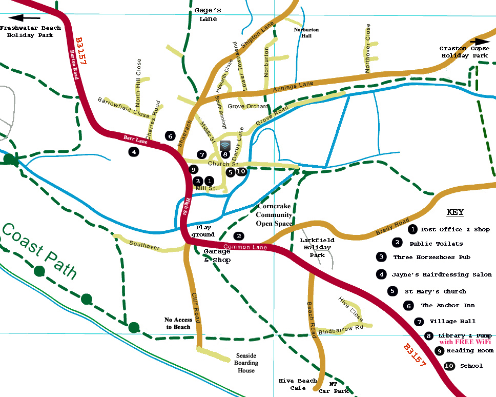 Burton Bradstock Street Map